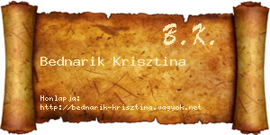 Bednarik Krisztina névjegykártya